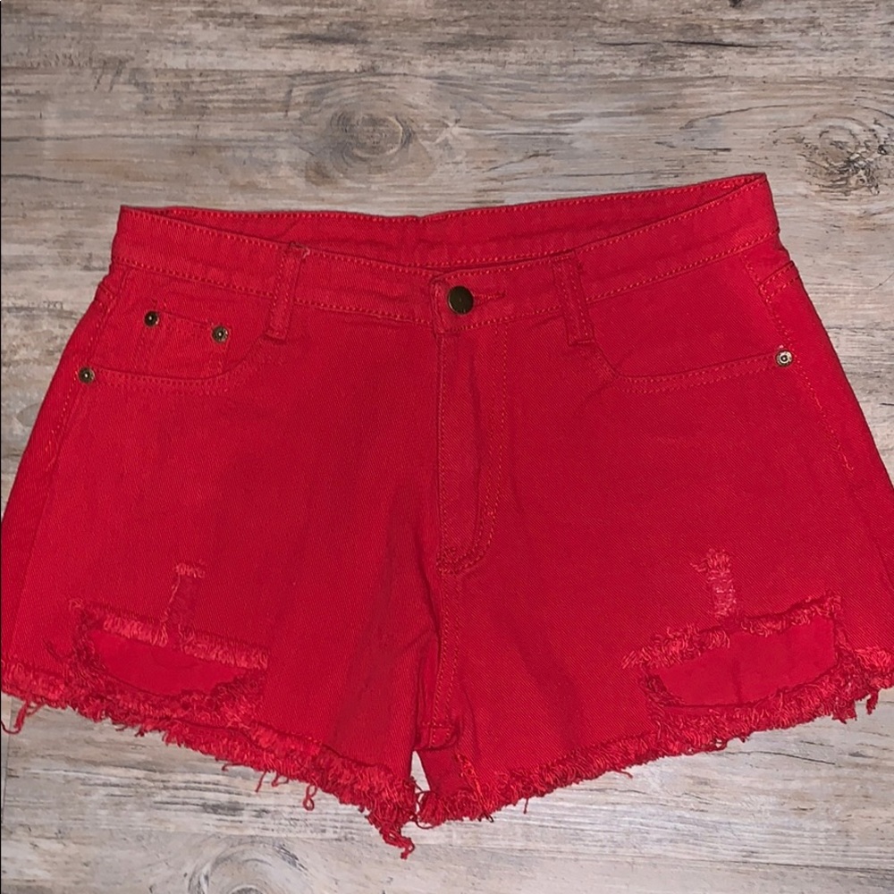 Falmer Heritage Red Distressed Shorts